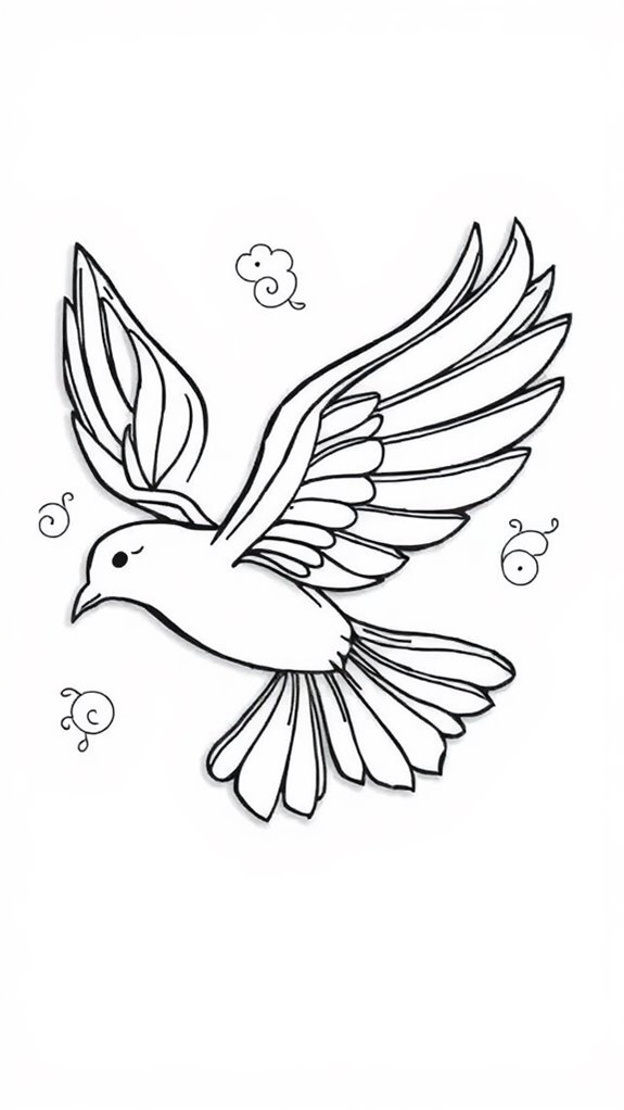 dove coloring page design