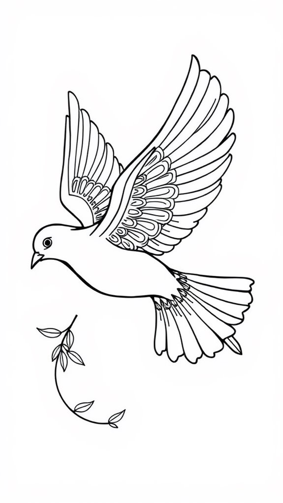 dove coloring page design