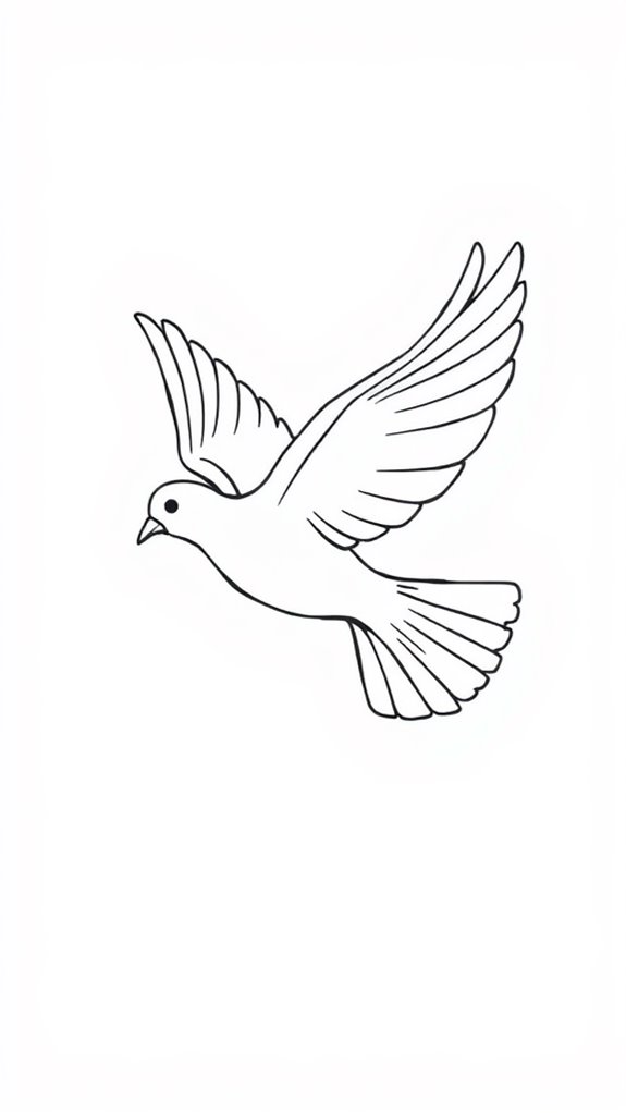 dove depicted in lines