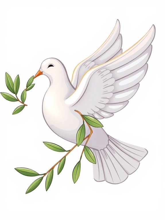 dove holding olive branch