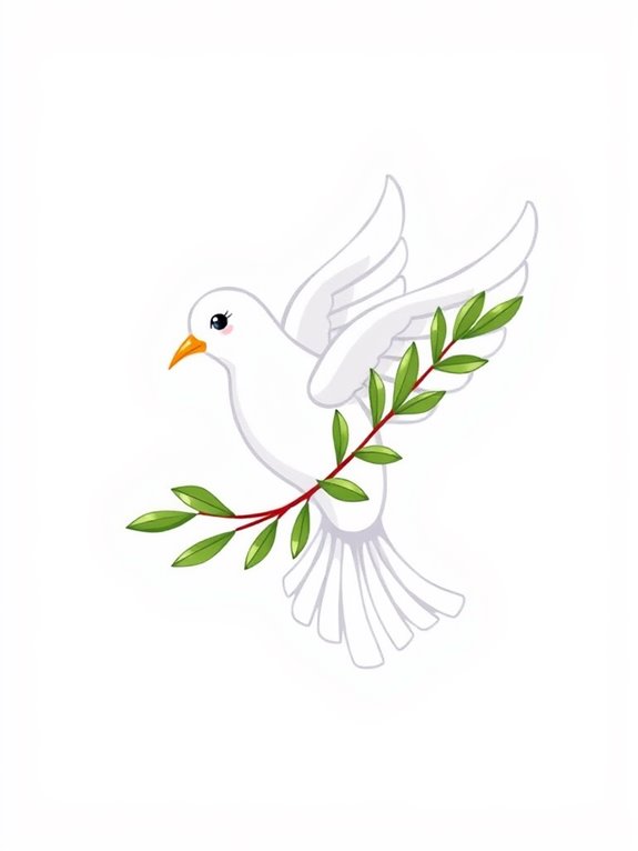 dove holding olive branch