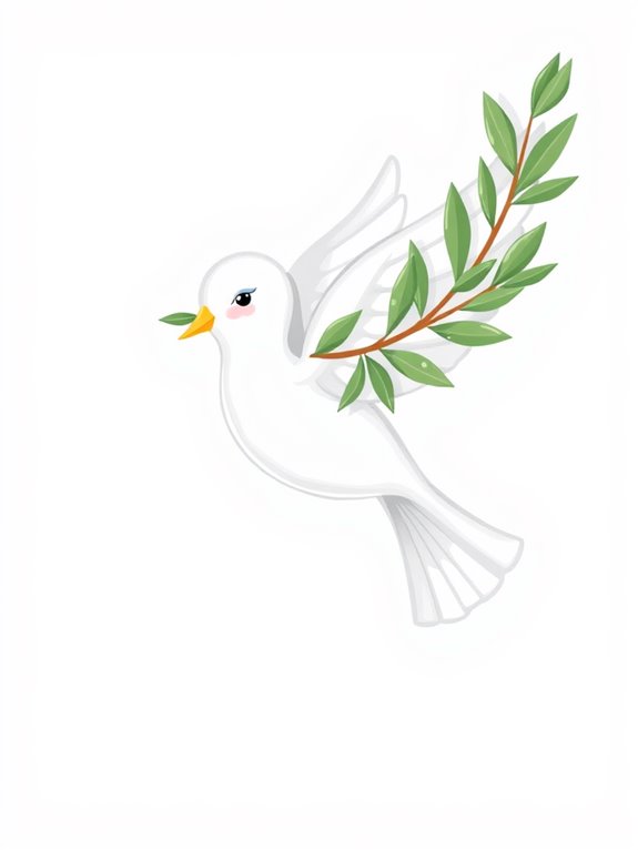 dove holding olive branch