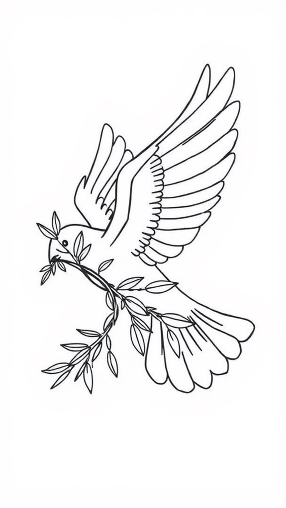 dove holding olive branch