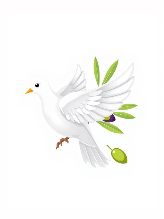 dove holding olive leaf