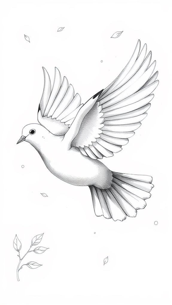 dove sketch artistic rendering