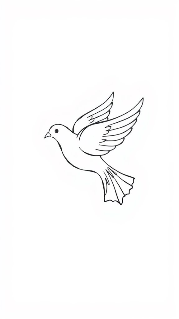 dove sketched in lines