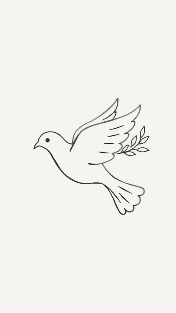 dove symbolizing peace drawing