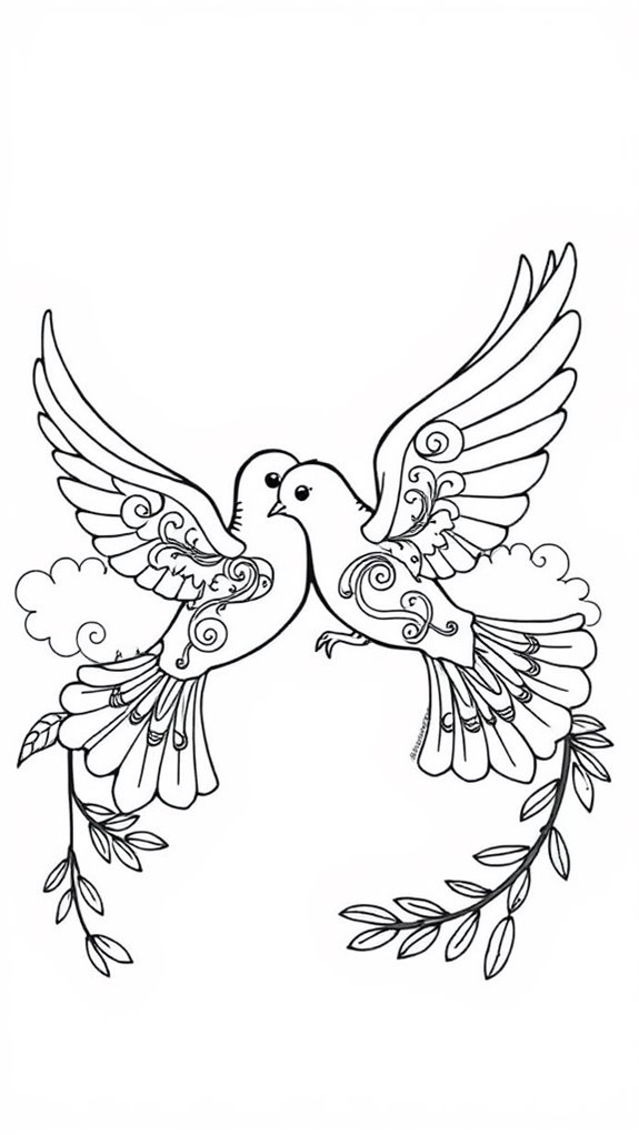 dove themed coloring activity