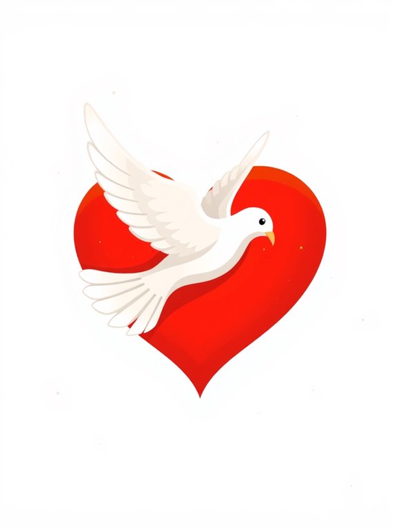 dove with heart symbol