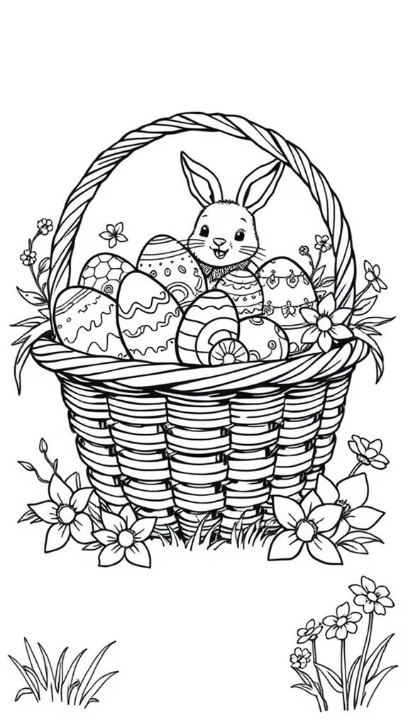 easter basket coloring page