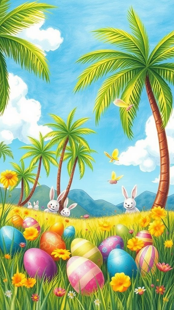 easter celebration with palms