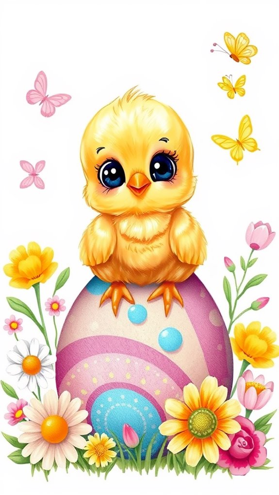 easter chick with egg