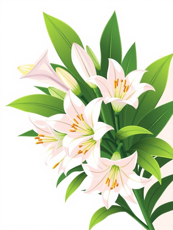 easter lilies decorative illustration