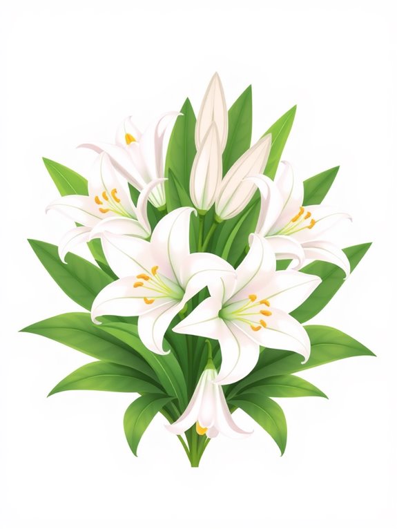 easter lily bloom clipart