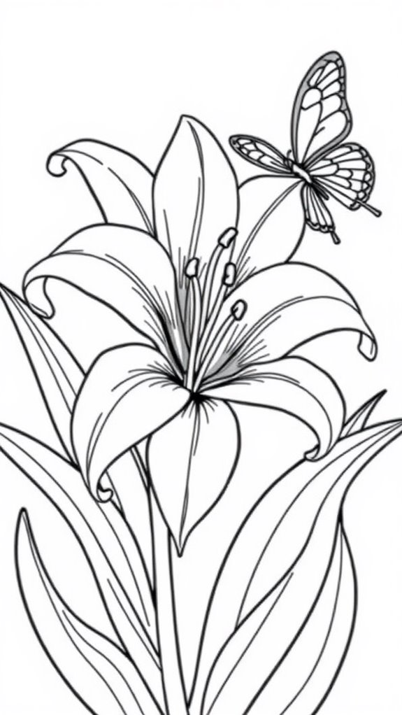 easter lily butterfly art