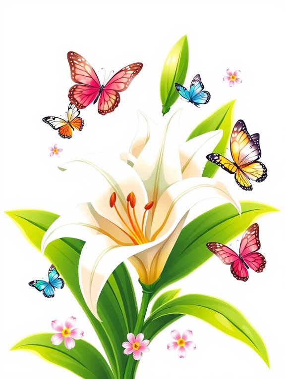 easter lily butterfly clipart