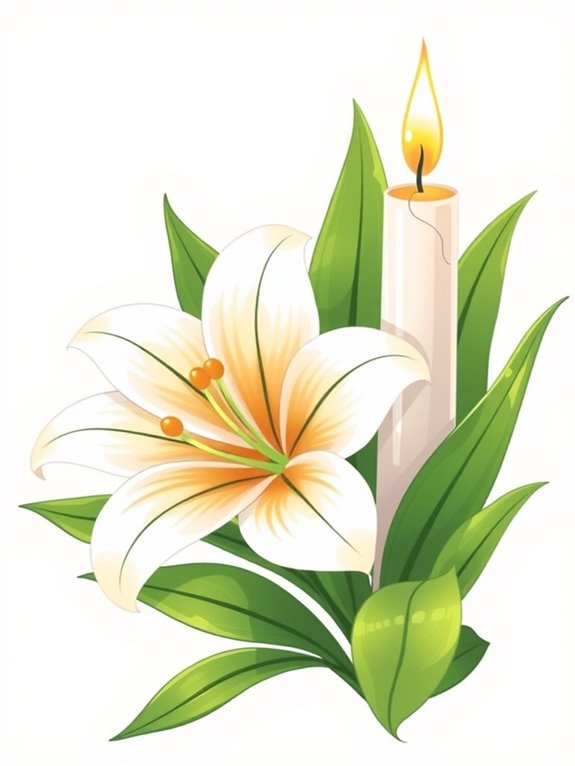 easter lily candle clipart