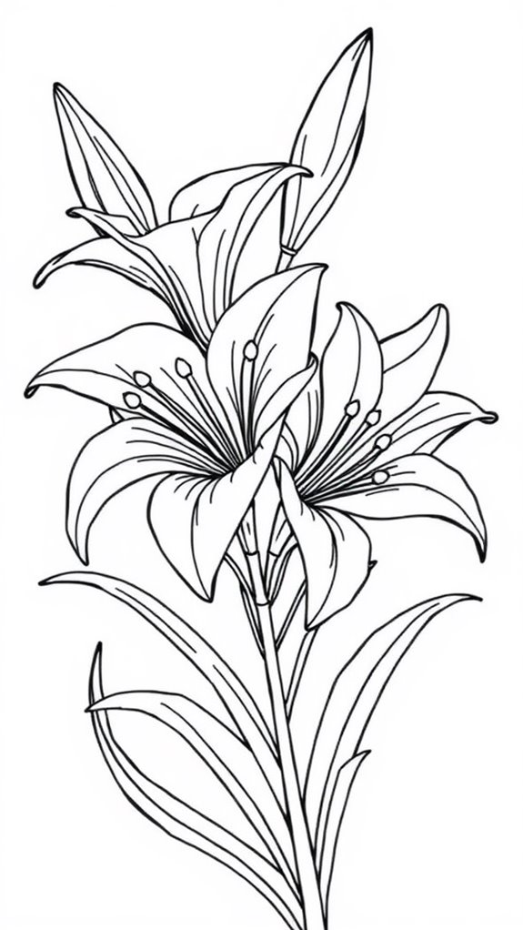 easter lily coloring page