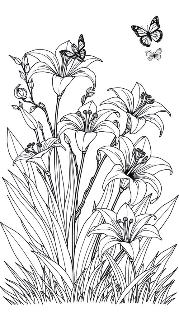 easter lily coloring page