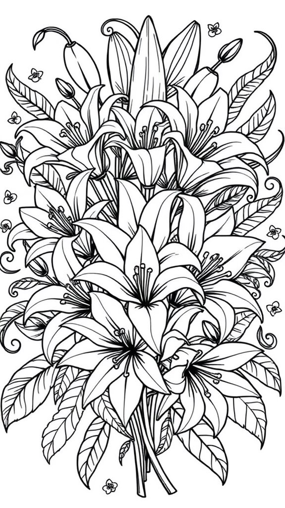 easter lily coloring page