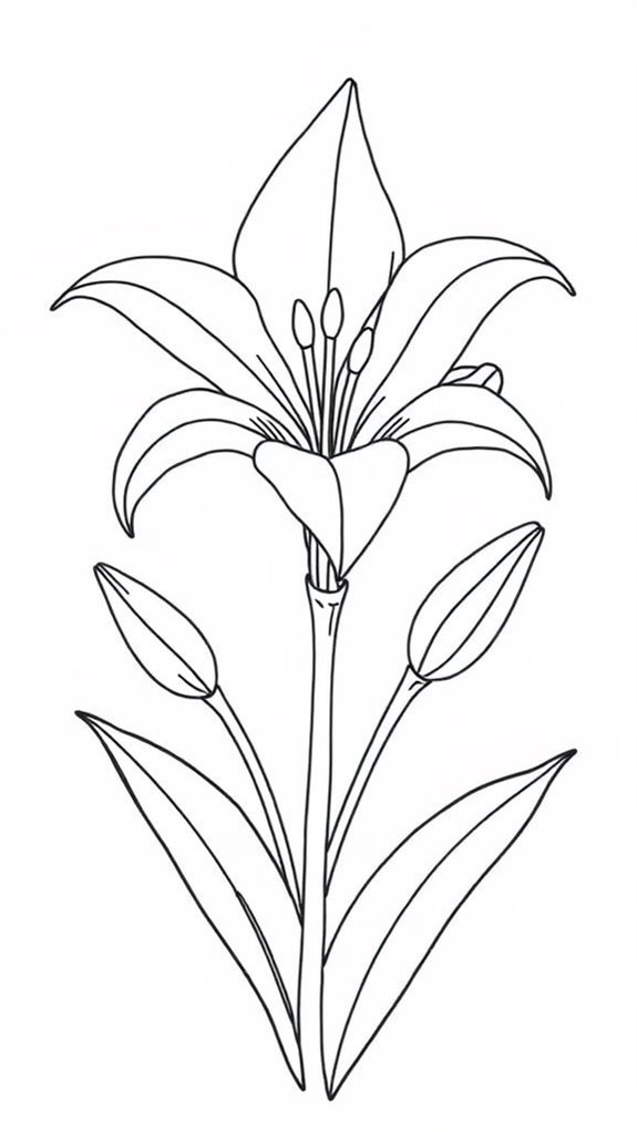 easter lily coloring page