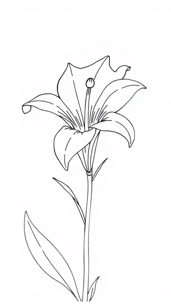 easter lily monoline art