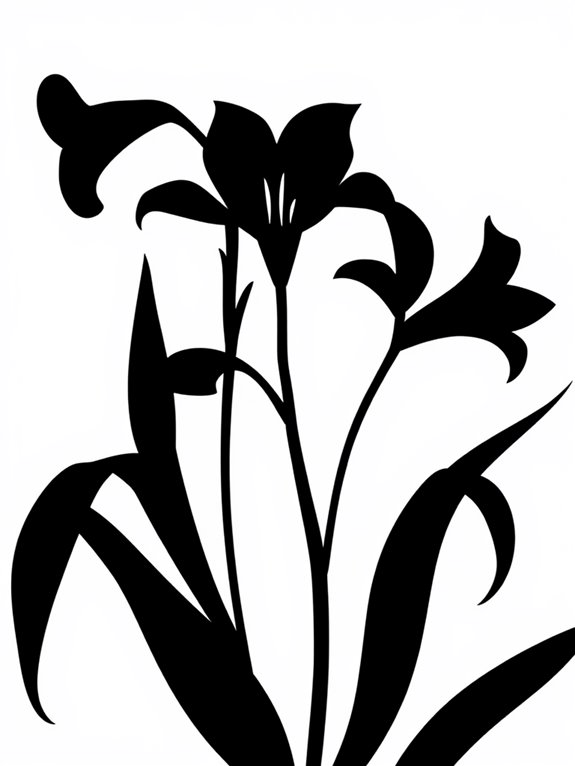 easter lily silhouette clipart