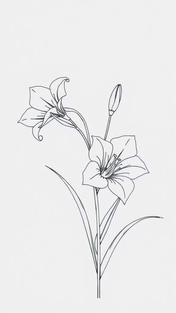 easter lily simple sketch