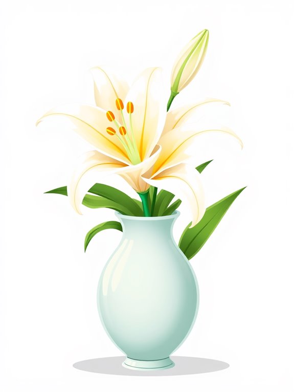 easter lily vase clipart