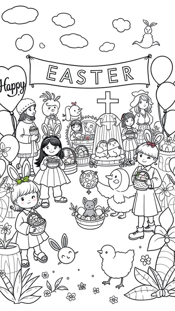 easter parade coloring page