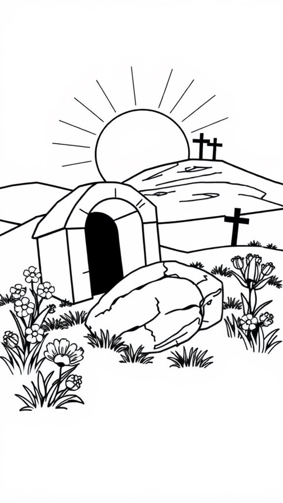 easter sunrise coloring page