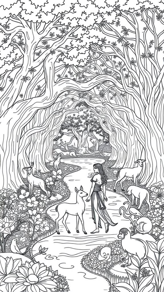 eden garden line drawing