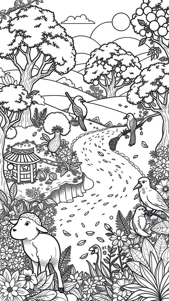 eden landscape coloring page