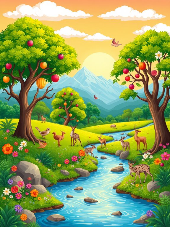 eden paradise landscape clipart