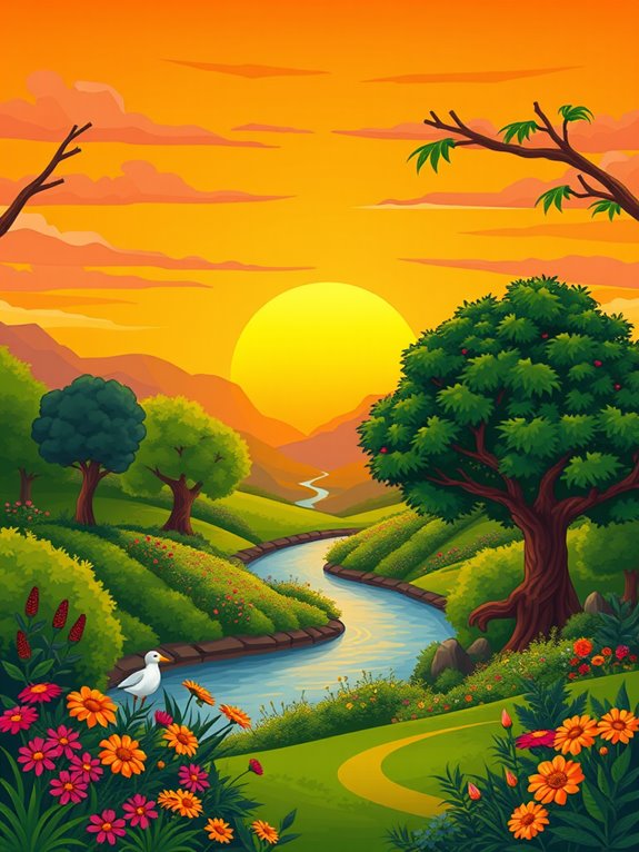 eden sunset clipart image