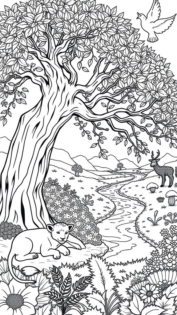 eden themed animal coloring page