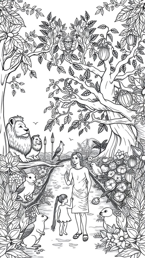 eden themed coloring activity