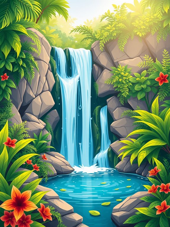 eden waterfall clipart image