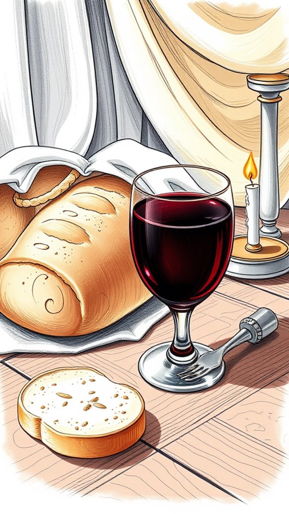 elegant bread and wine