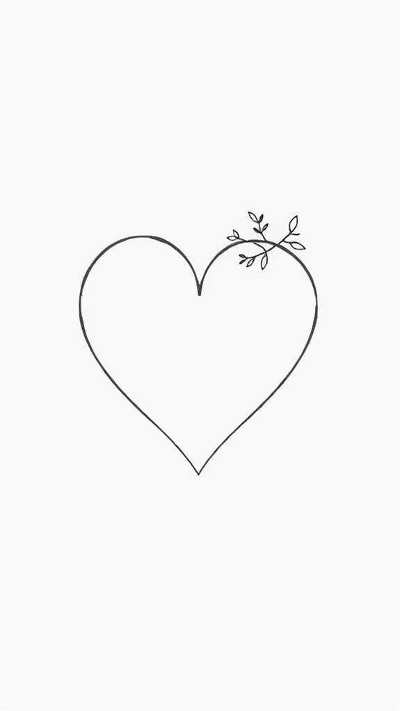 elegant continuous line heart