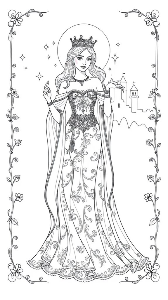 elegant esther coloring page