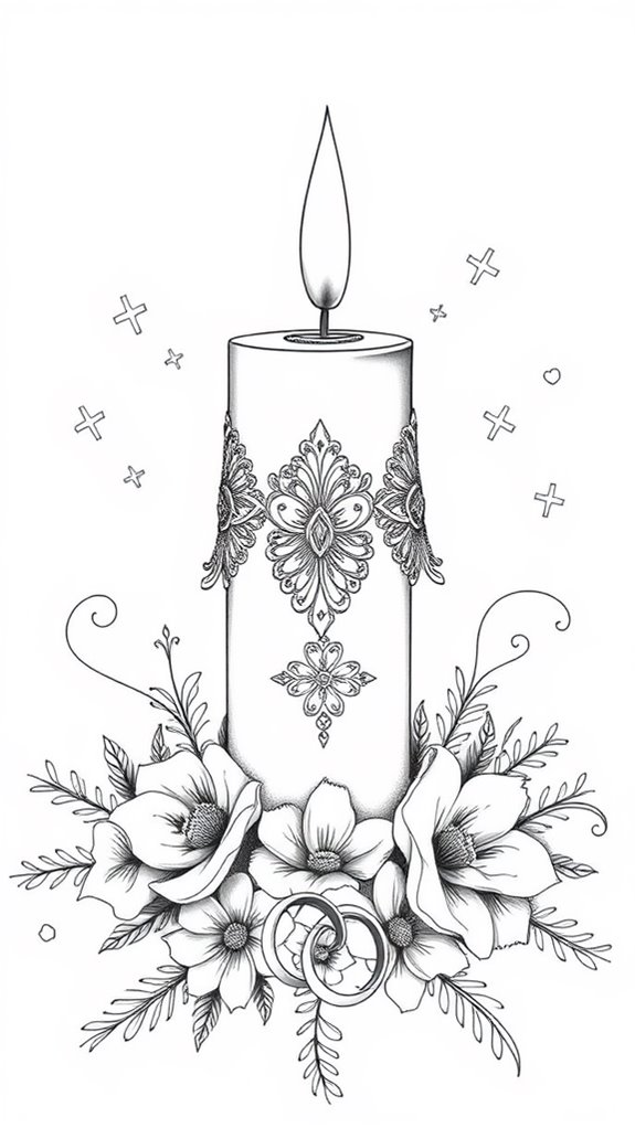 elegant monochrome candle art