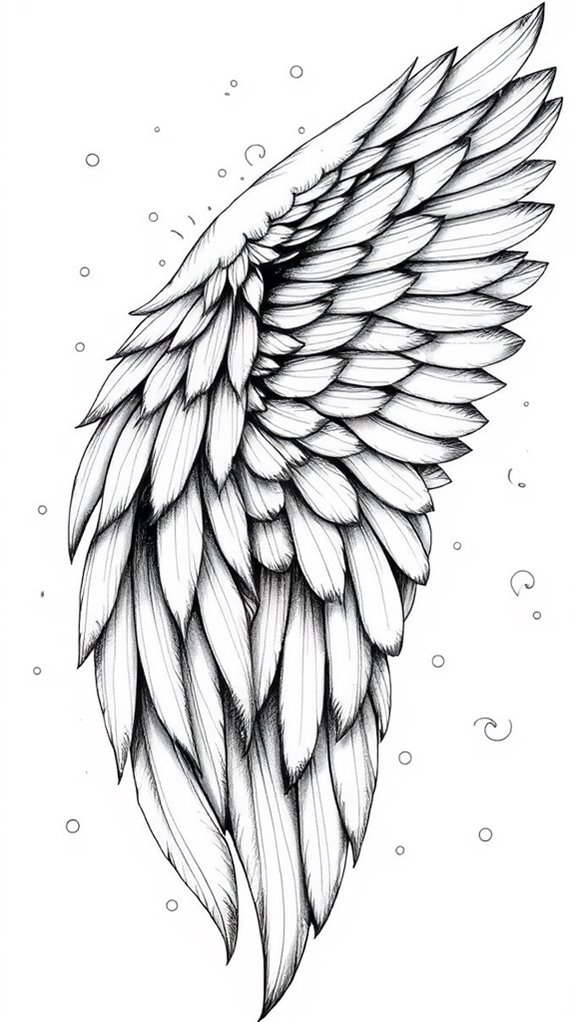 elegant monochrome wing illustration