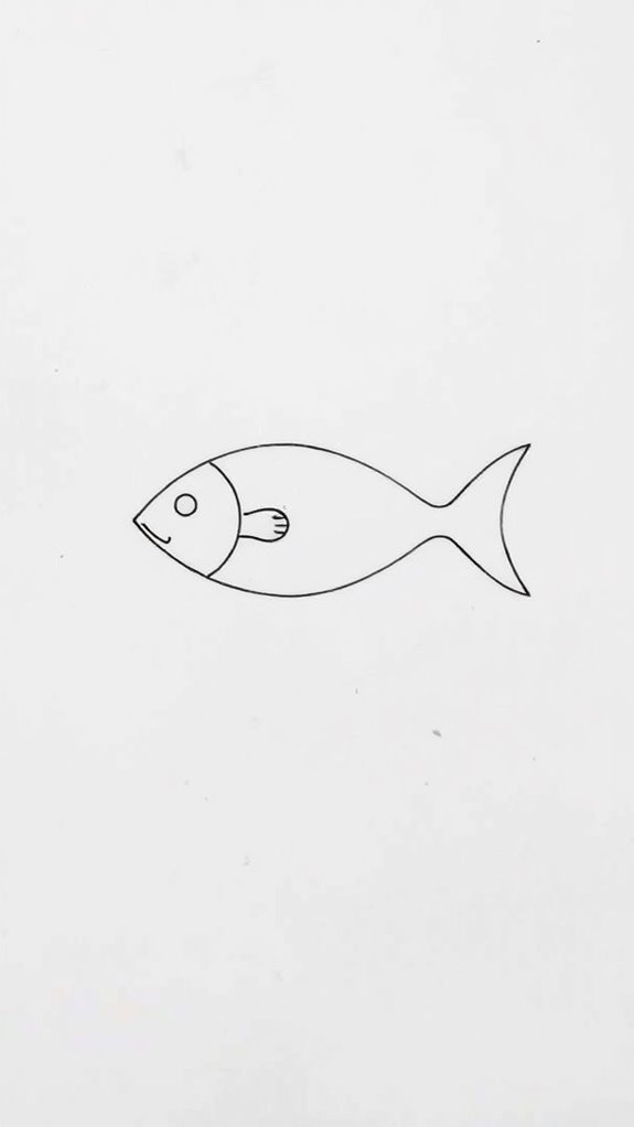 elegant single line fish design