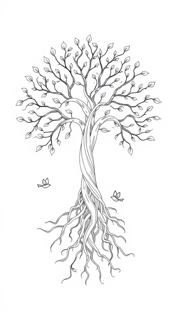 elegant single line tree design