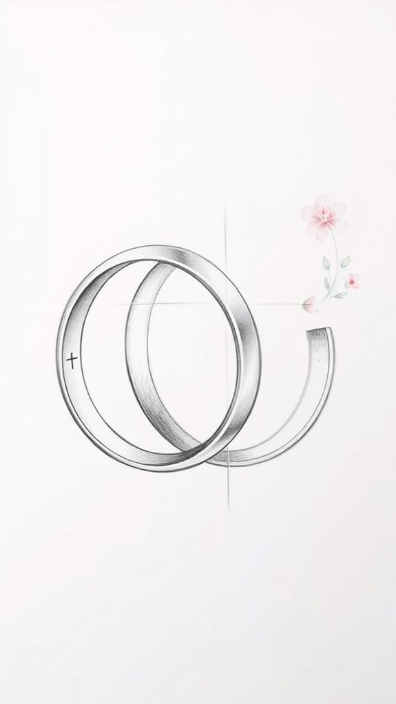 elegant wedding ring sketch