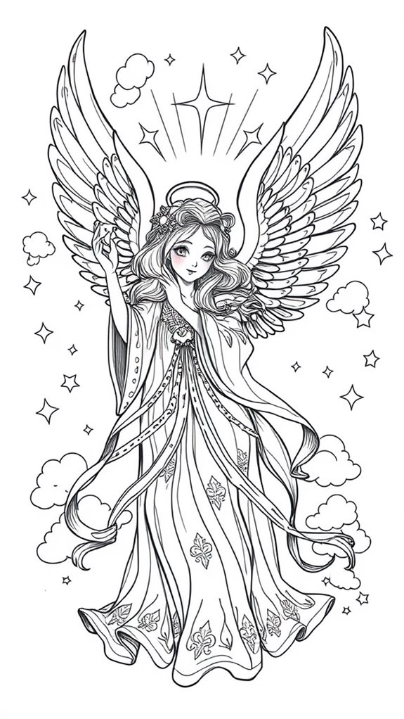 enchanting angel coloring page