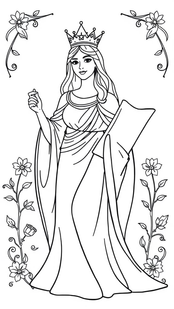 esther coloring page design