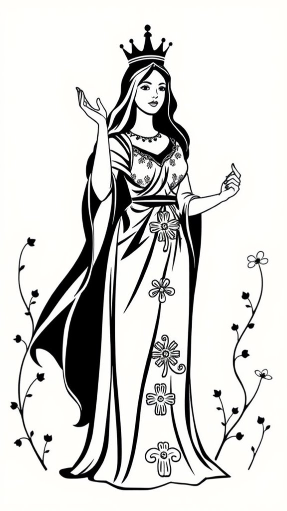 esther silhouette coloring page