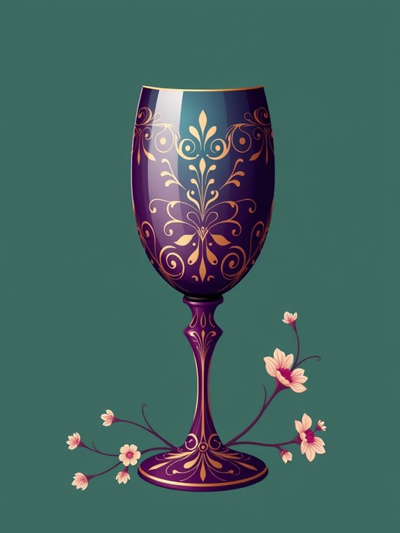 esther wine glass illustration